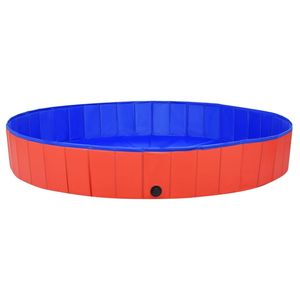 Piscine pour chien extra large en PVC rouge, design circulaire pliable - Product Image 2