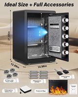 Caja Fuerte con Huella Dactilar y Contraseña Digital, Gabinete de Seguridad para Guardar Objetos de Valor en el Hogar u Oficina
