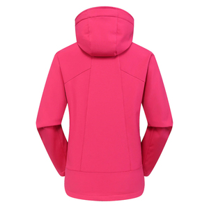 Women's <b>Pink</b> Soft Shell <b>Jacket</b> With Hood <b>Waterproof</b> Zip Fly Outdoor Hiking Winter Coat Regular Fit - Product Image 5