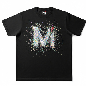 Camiseta Vintage con Pedrería y Lavado Ácido, Oversize, con Logo de Cristales Brillantes, para Hombre, Estilo Urbano, de Lujo, de Algodón Pesado, con Gráficos - Product Image 1