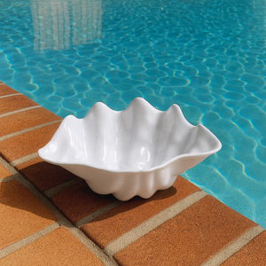 Bol à salade moderne en plastique en forme de coquillage pour les fêtes en plein air au bord de la piscine - Product Image 6
