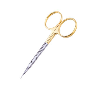 Tijeras Quirúrgicas para Iris, Instrumento de Corte Manual Profesional de Precisión con Mango Dorado, Certificado CE, Reutilizables, de Acero Inoxidable - Product Image 6