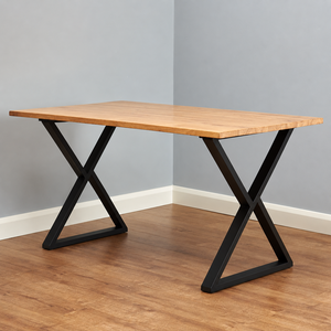 28 Inch X Shape Metal Table <b>Legs</b> 2Pcs Heavy Duty Steel Dining Desk <b>Bench</b> Furniture <b>Legs</b> Black 2204lbs Capacity EDPTBL003 - Product Image 1