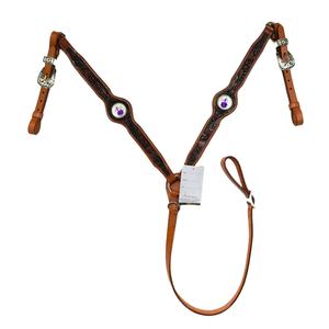 Collier de poitrine en cuir sculpté occidental antique de haute qualité meilleur prix en gros pour l'équitation - Product Image 1