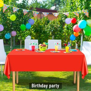 137 X 274cm <b>Disposable</b> Plastic <b>Tablecloth</b> Rectangle Metallic Party Faux Foil Cover for Birthday Wedding and Christmas - Product Image 6