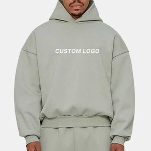 100% Cotton Drop Shoulder Hoodies Heavy <b>Weight</b> Oversized Streetwear Hoodies Custom Print Logo Men's Hoodies & Sweatshirts - Product Image 1