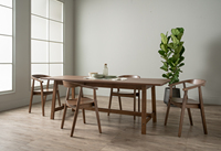 Silla de Comedor Minimalista y Duradera de Madera Curvada con Respaldo, Patas Cónicas de Madera de Nogal Contemporáneas para Muebles de Comedor de Alta Gama