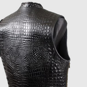 Gilet en cuir pour motard de haute qualité pour hommes, coupe-vent, imperméable, respirant, perforé, pour la saison estivale - Product Image 4