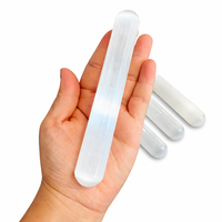Vente en gros de baguette de sélénite blanche de haute qualité de 15 cm, bâton de guérison Reiki, barre de purification énergétique naturelle, polie pour le massage