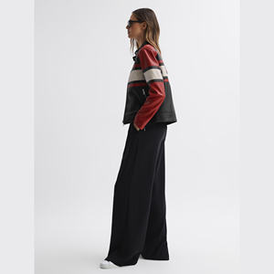 Nouvelle veste en cuir pour femme, automne-hiver, style motard, fermeture éclair, col rabattu, motif uni, coupe ajustée, veste en cuir colorée pour femme - Product Image 4