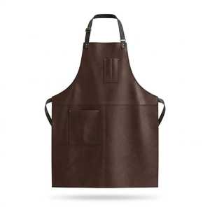 Delantal sin mangas de piel sintética impermeable de la mejor calidad al por mayor con bolsillos, delantal resistente y moderno para cocinar, barbería o carnicería - Product Image 1