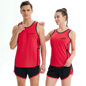 Wholesale Hot Sale <b>Running</b> Sport Tank Top Set Sublimation Quick Dry 100% Polyester Four-Way Stretch Breathable Adult Track Field - Product Image 4