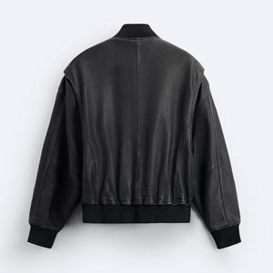 2024 Custom Men PU <b>Leather</b> <b>Jacket</b> Windproof Winter High Quality <b>Real</b> <b>Leather</b> <b>Jacket</b> Outdoor Fashion Coat - Product Image 2