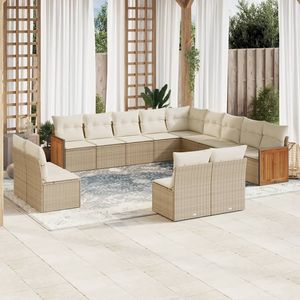 Ensemble de canapés de jardin beige et blanc crème - Product Image 1