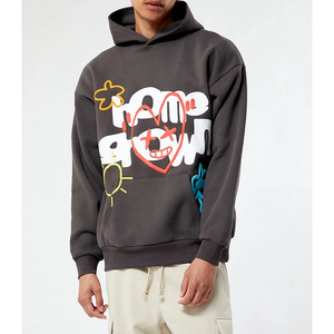 Sudadera con Capucha Estilo Hip Hop, Estampado Puff, Duradera, Ligera, Lavable a Máquina, Diseño Único, Ropa de Moda - Product Image 1