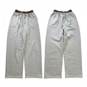 Pantalon de jogging gris pour homme, taille élastique avec cordon de serrage, poids moyen, double ceinture, motif écossais, avec poches, marque privée - Product Image 6