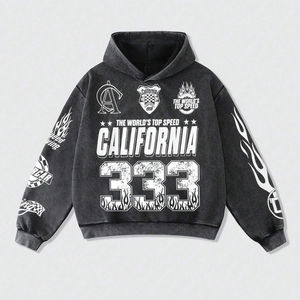 Sudadera con Capucha Vintage Personalizada con Serigrafía, Unisex, Casual, de Manga Larga, Lavada y Desgastada, de Corte Holgado, Perfecta para Ropa de Moda - Product Image 1