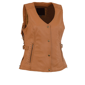 Nuevo Chaleco de Cuero Genuino para Mujer con Talla y Color Personalizados, 100% Cuero Vacuno, Relleno de Poliéster, Impermeable - Product Image 1
