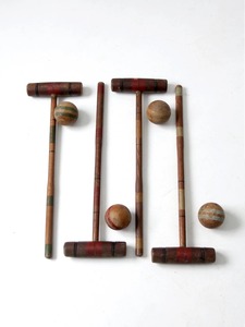 Ensemble de croquet en bois avec 6 maillets, 4 balles et piquets, équipement de jeu d'extérieur durable pour toutes les saisons - Product Image 5