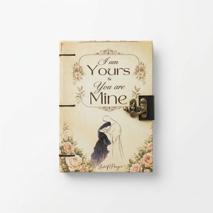 A5 Floral Love Quote Lock Journal Handmade 200 Pages Notebook | Vintage Cardboard Diary Romantic Writing NoteBook Gift Wholesale - Product Image 1