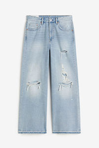 <b>Men's</b> Clothing Loose Straight Denim Custom <b>Embroidered</b> Logo Patches <b>Men's</b> <b>Jeans</b> High Quality Flared Distressed <b>Men</b> Wash <b>Jeans</b> - Product Image 4