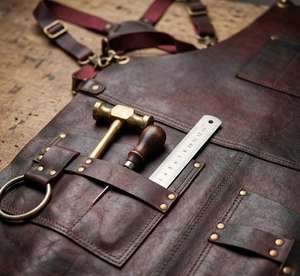 Delantal de Cuero Genuino para Artistas del Tatuaje, Protección Profesional Contra el Tinta y el Olor, Resistente al Agua, Equipo de Trabajo para Estudio - Product Image 4