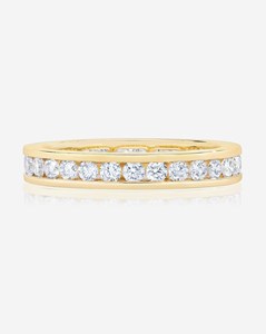 Lab Grown Diamond Wedding Bands Full Eternity Channel Set 3.5mm Minimalist <b>Dainty</b> 14K 18K Solid Gold Round Cut Anniversary <b>Rings</b> - Product Image 1