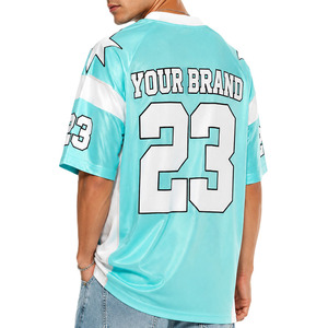 Camiseta Deportiva Unisex de Fútbol Americano 100% Poliéster con Estampado Gráfico Personalizado, Cuello en V, Hombros Caídos y Manga Corta - Product Image 3