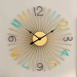 Metal Wall <b>Clock</b> with Elegant Design Gold Finish Mechanical Movement Waterproof & Luminous-for Home Office Wedding Decor - Product Image 3