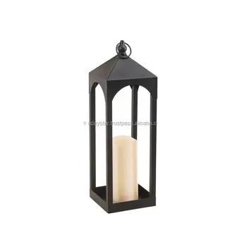 Настраиваемый высококачественный металлический и стеклянный фонарь Черный Тисненый Настольный фонарь для декора дома или комнаты