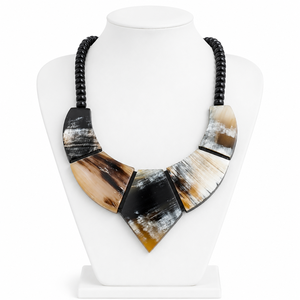 Premium Conifer Handmade Natural Horn Modern <b>Statement</b> <b>Necklace</b> Geometric Fashion Jewelry for Women Adjustable Gift - Product Image 1