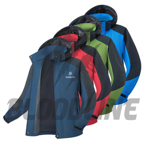 เสื้อแจ็คเก็ตกันน้ำสำหรับขี่มอเตอร์ไซค์ เสื้อแจ็คเก็ตกลางแจ้งสีน้ำเงินสำหรับผู้ชาย เสื้อแจ็คเก็ตแขนยาวสำหรับทุกฤดูกาล เสื้อแจ็คเก็ตกันน้ำแบบมีฮู้ด - Product Image 3