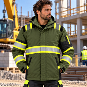 Sudadera de Seguridad con Capucha, Alta Visibilidad, Reflectante, con Franjas, para Clima Frío, Sudadera con Cremallera Personalizada, Ropa de Trabajo Industrial - Product Image 1