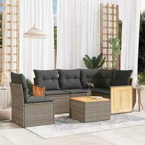 Dark Gray Garden <b>Sofa</b> <b>Set</b> With Cushioned Seating Outdoor Furniture Contemporary Style UV Resistant PE Rattan High Density Foam - Product Image 1