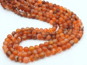 Cuentas Redondas de Cornalina Natural, Lisas, Mate y Pulimentadas, en Forma de Esfera, Hilo de 16 Pulgadas, Piedras Preciosas Sueltas para la Fabricación de Joyería Artesanal - Product Image 4