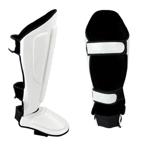 Protections de tibia et coussinets d'entraînement Muay Thai en cuir et PU avec protection de base pour MMA et boxe, ajustement universel - Product Image 3