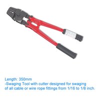 Herramienta de crimpado manual roja industrial y para bricolaje HS14 de 14 pulgadas (350 mm) con cortacables OEM/ODM, fabricada en Taiwán