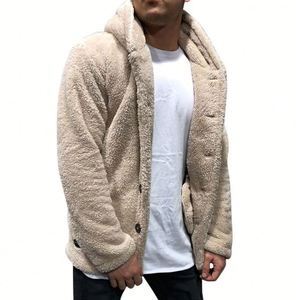 Wholesale <b>Men's</b> Fuzzy <b>Sherpa</b> Jacket <b>Hoodie</b> Fluffy Cardigan Pullover Washed Polyester/Cotton Eco-Friendly Regular Fit Spring - Product Image 3