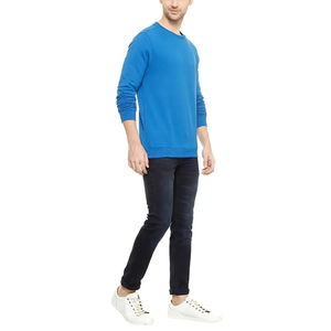 เสื้อสเวตเชิ้ตผ้าฝ้ายสีน้ำเงินคุณภาพสูง 100% สำหรับฤดูหนาว แบบซิปครึ่งตัว พิมพ์ลายดิจิทัลระบายอากาศได้ดี รับสั่งทำ - Product Image 4