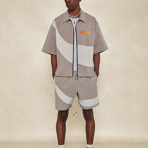 Coupe-vent personnalisé à manches longues en nylon pour homme, ensemble deux pièces avec short, idéal pour le sport et la course en extérieur - Product Image 4