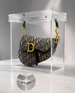 Custom Modern Clear <b>Acrylic</b> Plywood Freestanding Handbag Display Case for Construction Easy Assembly Protection for Luxury - Product Image 1
