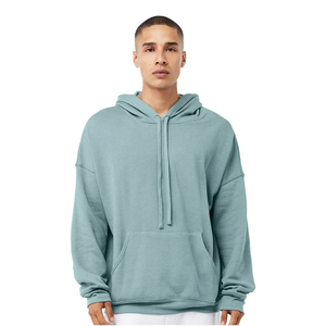 Sweat-shirt à capuche oversize pour homme, vert menthe uni, 100% coton molletonné anti-boulochage 300g, coupe décontractée, idéal pour l'automne - Product Image 5