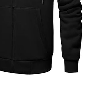 Sweat à capuche zippé pour homme, sur mesure, avec logo, prix de gros d'usine, 100% coton, thermique pour l'hiver - Product Image 4