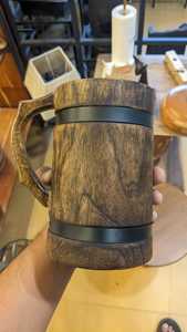 Eco-Friendly Polished Wooden Viking <b>Mug</b> with Hand Carved Engraving and Animal Design-Valentine's Day & Halloween Gift - Product Image 6
