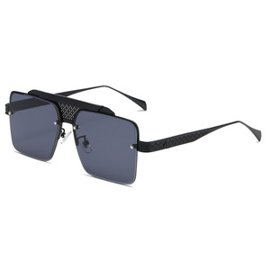 RTS Trends High Quality Fashionable Metal Double Bridge <b>Large</b> Square <b>Frame</b> Sunglasses 2026 UV Protection for Unisex - Product Image 6