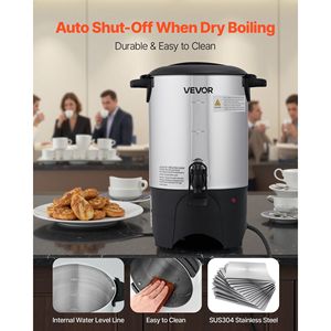 Distributore di Caffè Commerciale da 30 Tazze (4,5 L) - Macchina per Bevande Calde a Preparazione Rapida con Rubinetto Anti-Goccia - Product Image 6