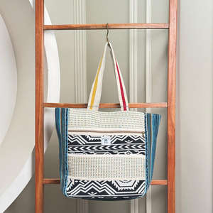 กระเป๋าโท้ททำด้วยมือสำหรับผู้หญิงสุดพิเศษพร้อมพิมพ์ลายชนเผ่ากระเป๋าสะพายไหล่นำกลับมาใช้ใหม่ได้เป็นมิตรกับสิ่งแวดล้อมกระเป๋าถือสไตล์ชนเผ่า - Product Image 2