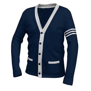 Custom Logos School Women's <b>Cardigan</b> <b>Long</b> Sleeve V-Neck Button Down Open Front Ribbed Knit Sweater - Product Image 1
