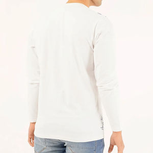 Camiseta de Manga Larga para Hombre, Estilo Casual, Ligera, con Bolsillo, Cuello Redondo, de Algodón, Tallas Grandes, Venta al Por Mayor, Fabricación OEM, Tendencia Actual - Product Image 2