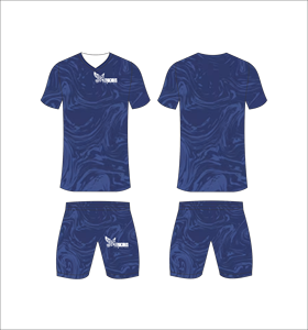 Conjunto de Camiseta y Pantalones Cortos de Fútbol Sublimados Ferocious para Hombre, Cuello en V, Absorbe la Humedad, Ropa Deportiva para Todas las Temporadas, Estampado, Venta al Por Mayor, OEM - Product Image 1